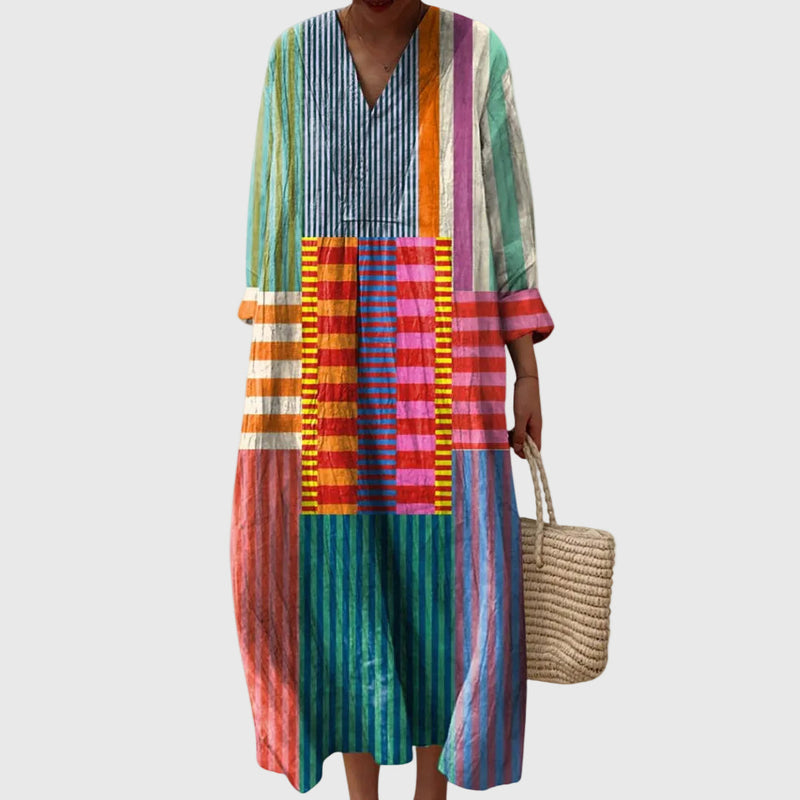 Elyana - Vestido Midi Oversize Con Cuello en V