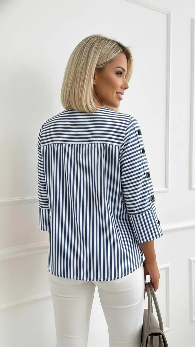 Eleesa - Blusa Cómoda a Rayas