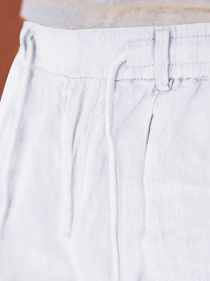 Nichols - Pantalón Holgado De Lino Con Cordón Ajustable