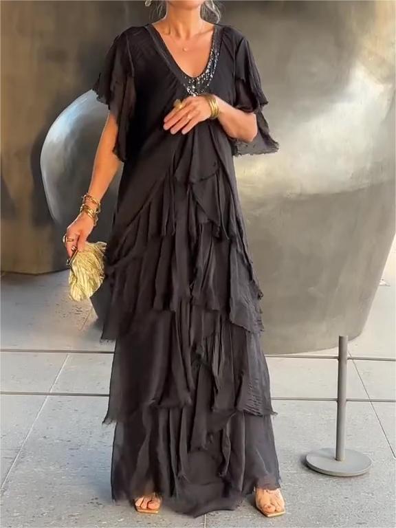 Carlijn - Elegante Maxivestido Con Cuello en V