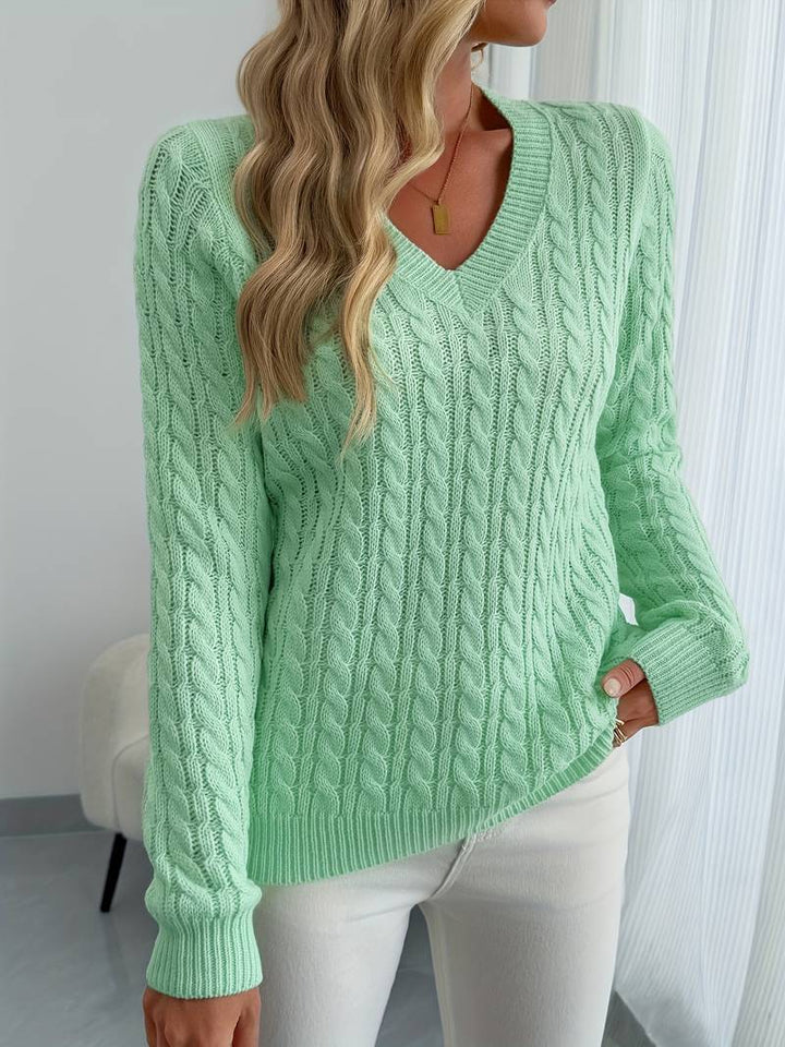 Zivah - Elegante Jersey Acanalado Con Cuello en V