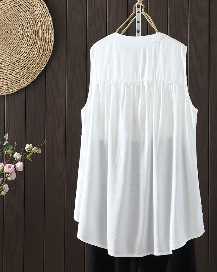 Shilika - Camiseta Sin Mangas Con Estampado Floral