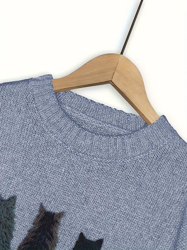 Urvana - Jersey De Manga Larga Con Estampado De Gatos
