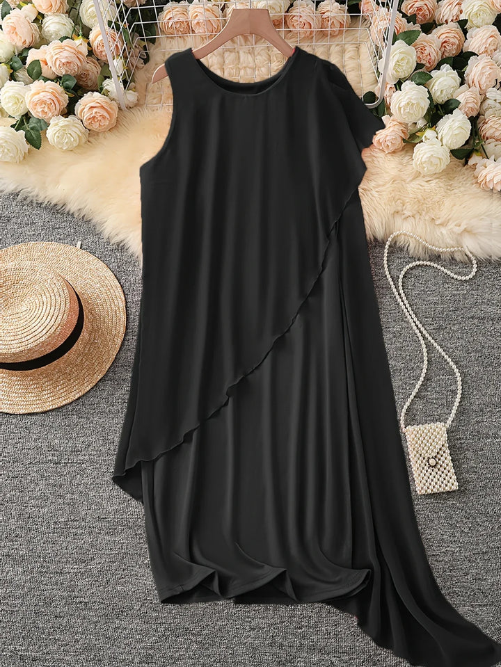 Maren - Elegante Vestido Midi Con Mangas Sin Mangas