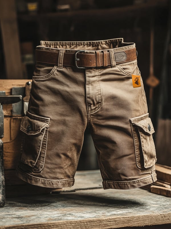 Novak - Pantalones Cortos Cargo Retro Con Múltiples Bolsillos