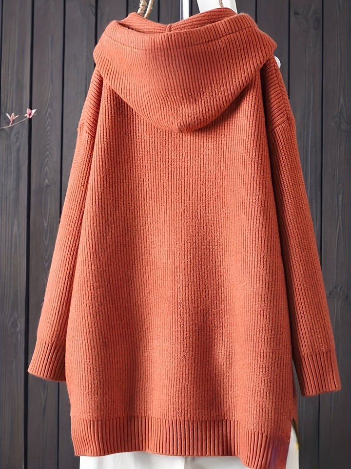 Genivee - Sudadera Con Capucha De Punto Manga Larga Informal