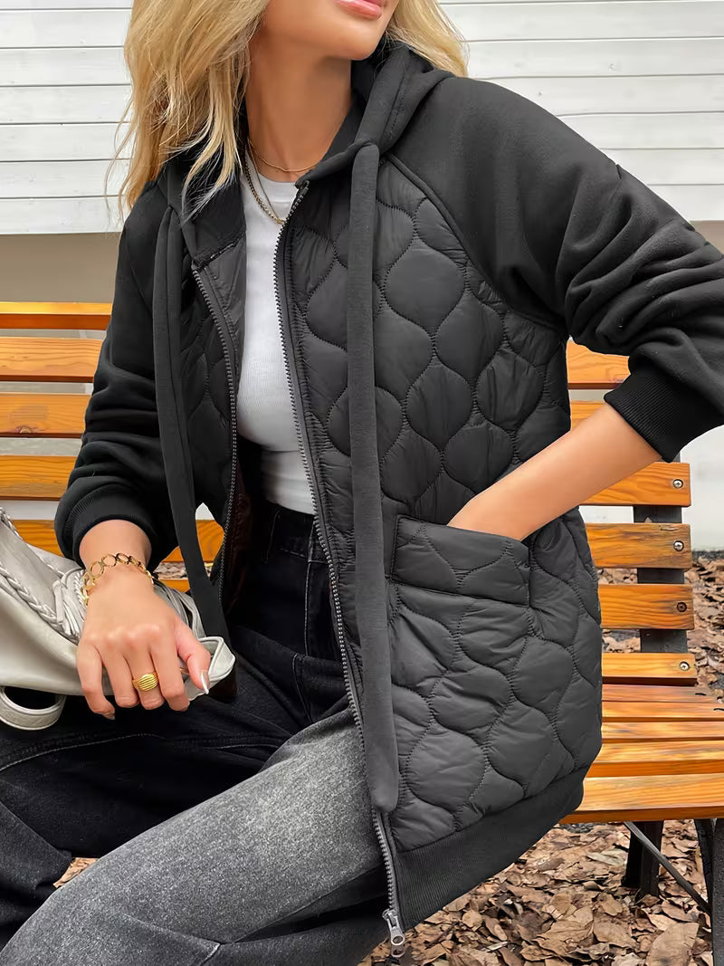Adriyan - Chaqueta de Manga Larga Con Paneles Acolchados