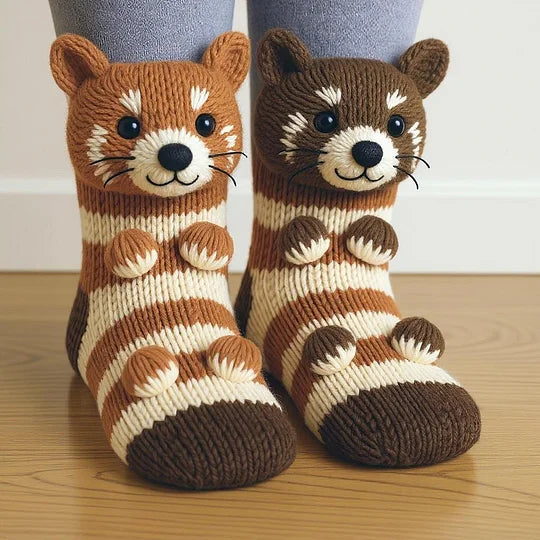CozyCritters - Calcetines De Punto Con Animales