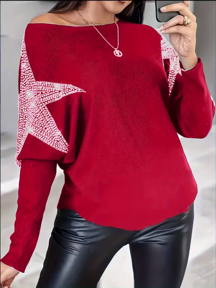Bernardino - Elegante Jersey de Manga Larga Con Estampado de Estrellas