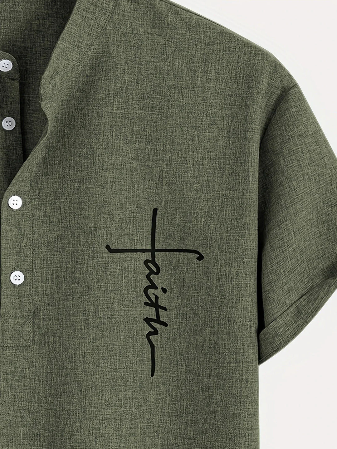 Elliott - Elegante Manga Corta Camisa Con Cuello Alto