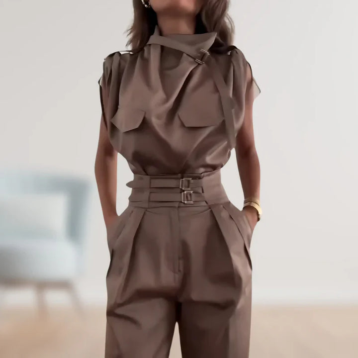 Reinhild - Conjunto De Dos Piezas De Blusa y Pantalón