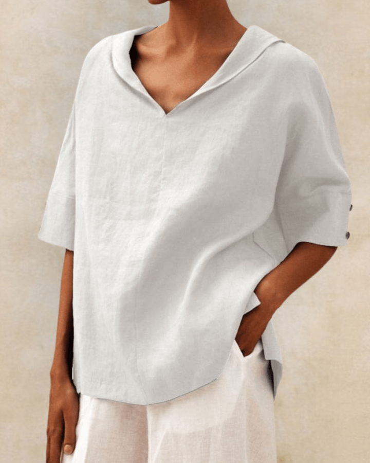 Marsica - Blusa De Lino Vaporosa Con Corte Holgado