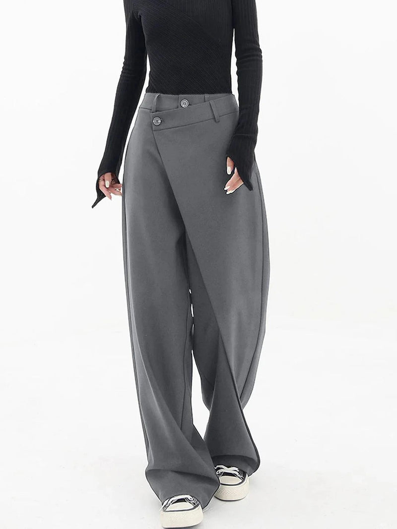 Nela - Pantalones De Corte Asimétrico De Cintura Alta