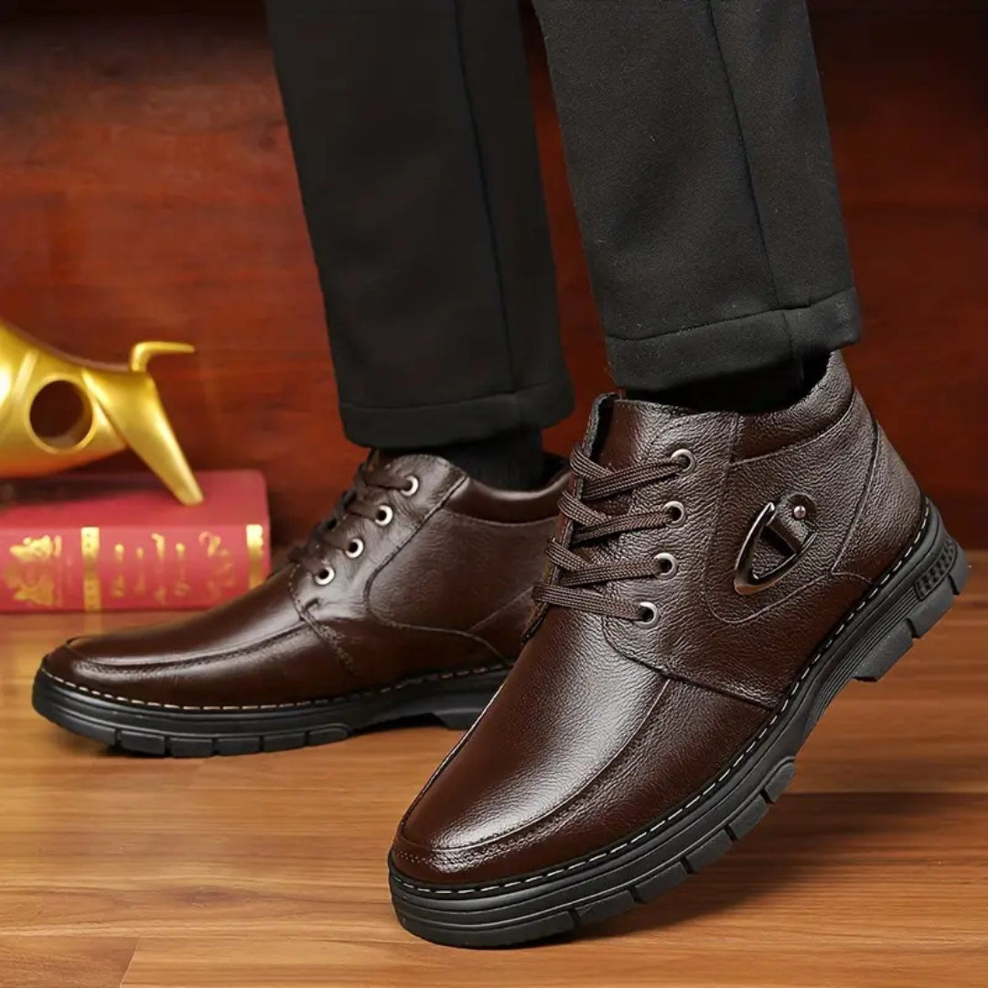 Amarjit - Botas De Cuero Con Forro Polar