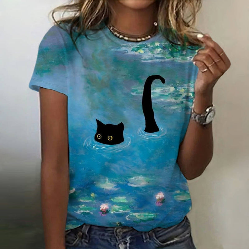 Phailin - Camiseta Creativa Con Estampado De Gato