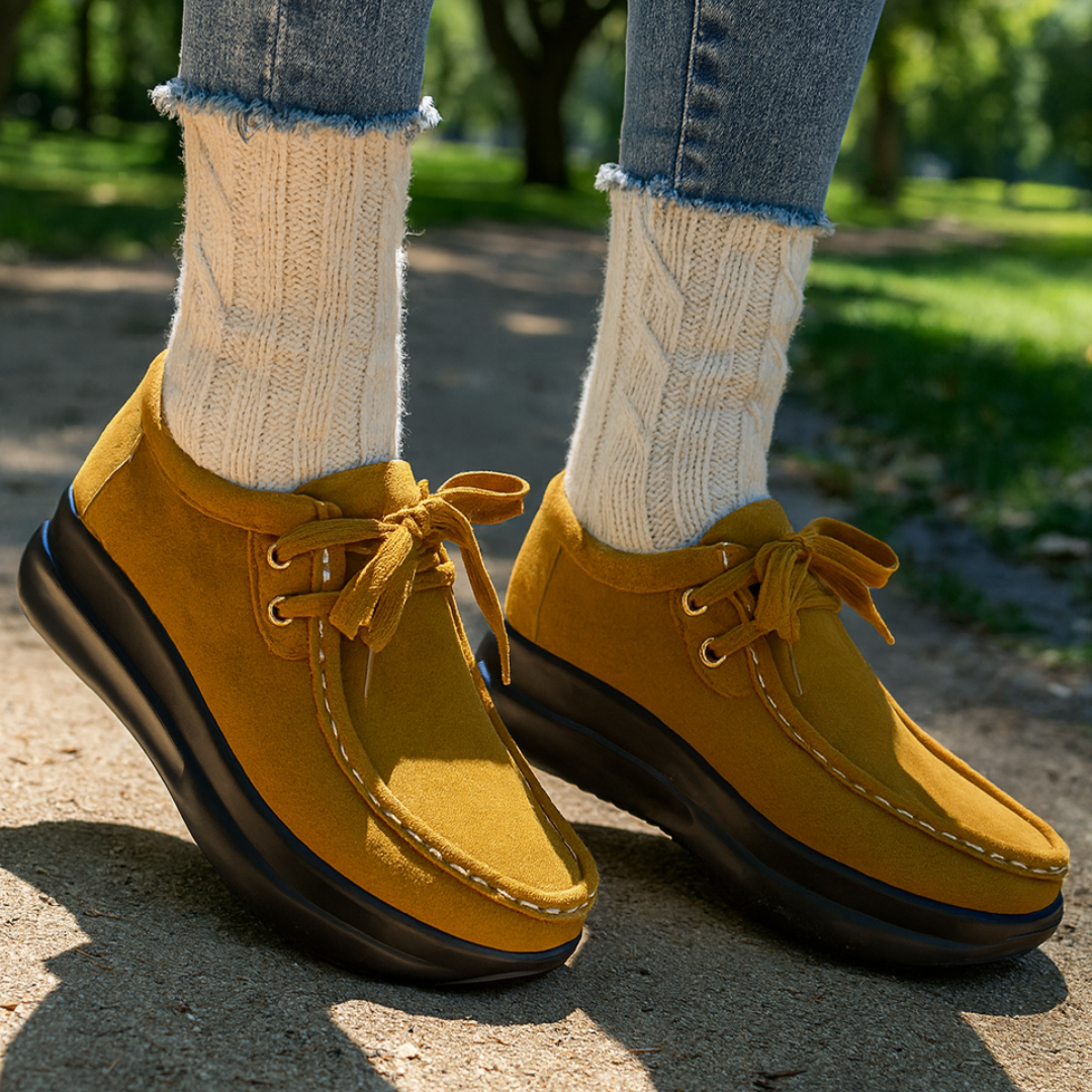 Tonja - Zapatos De Ante Con Cordones y Suela Antideslizante