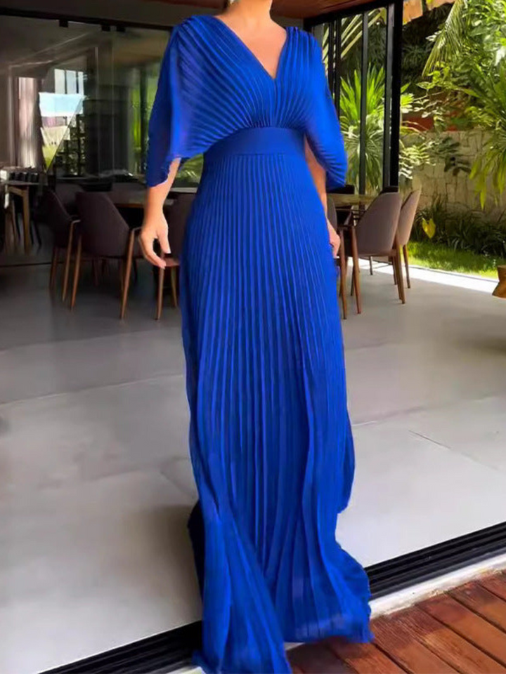 Valerija - Vestido Largo Plisado Vibrante