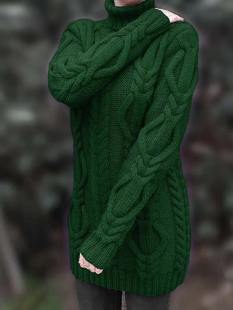 Narda - Cable Grueso De Punto Cuello Alto Vestido