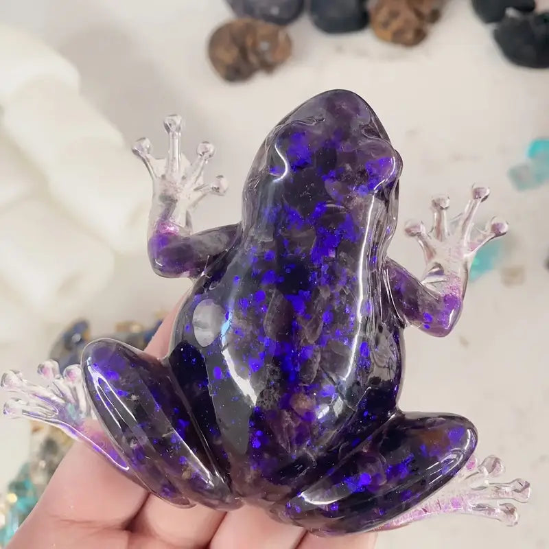 Frostone - Escultura de Rana de Cristal Para Decoración Del Hogar