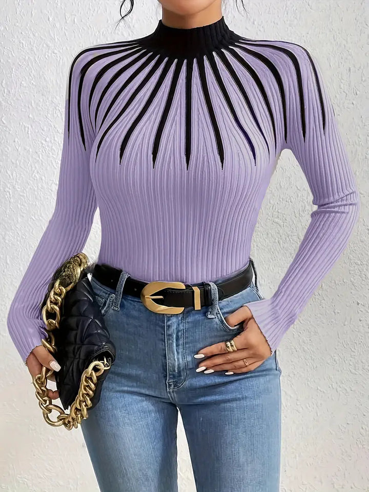 Maider - Elegante Jersey De Manga Larga Con Cuello Alto