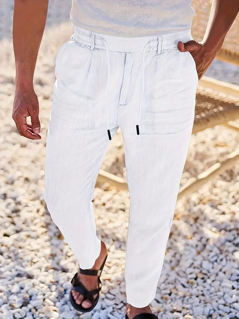 Nichols - Pantalón Holgado De Lino Con Cordón Ajustable