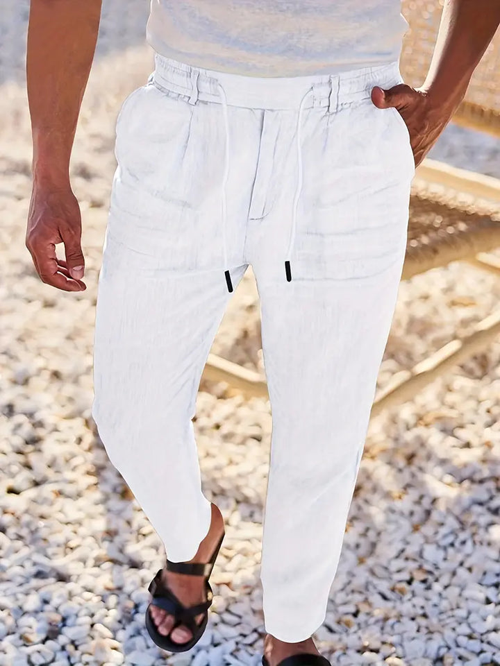 Nichols - Pantalón Holgado De Lino Con Cordón Ajustable