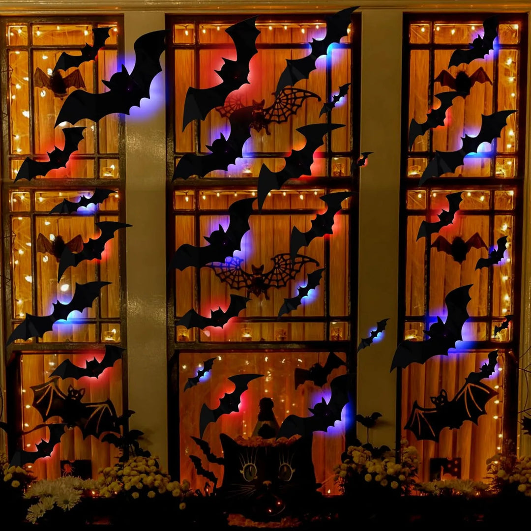 GlowWing - Murciélagos Luminosos en 3D Muro De Halloween Pegatinas Decorativas