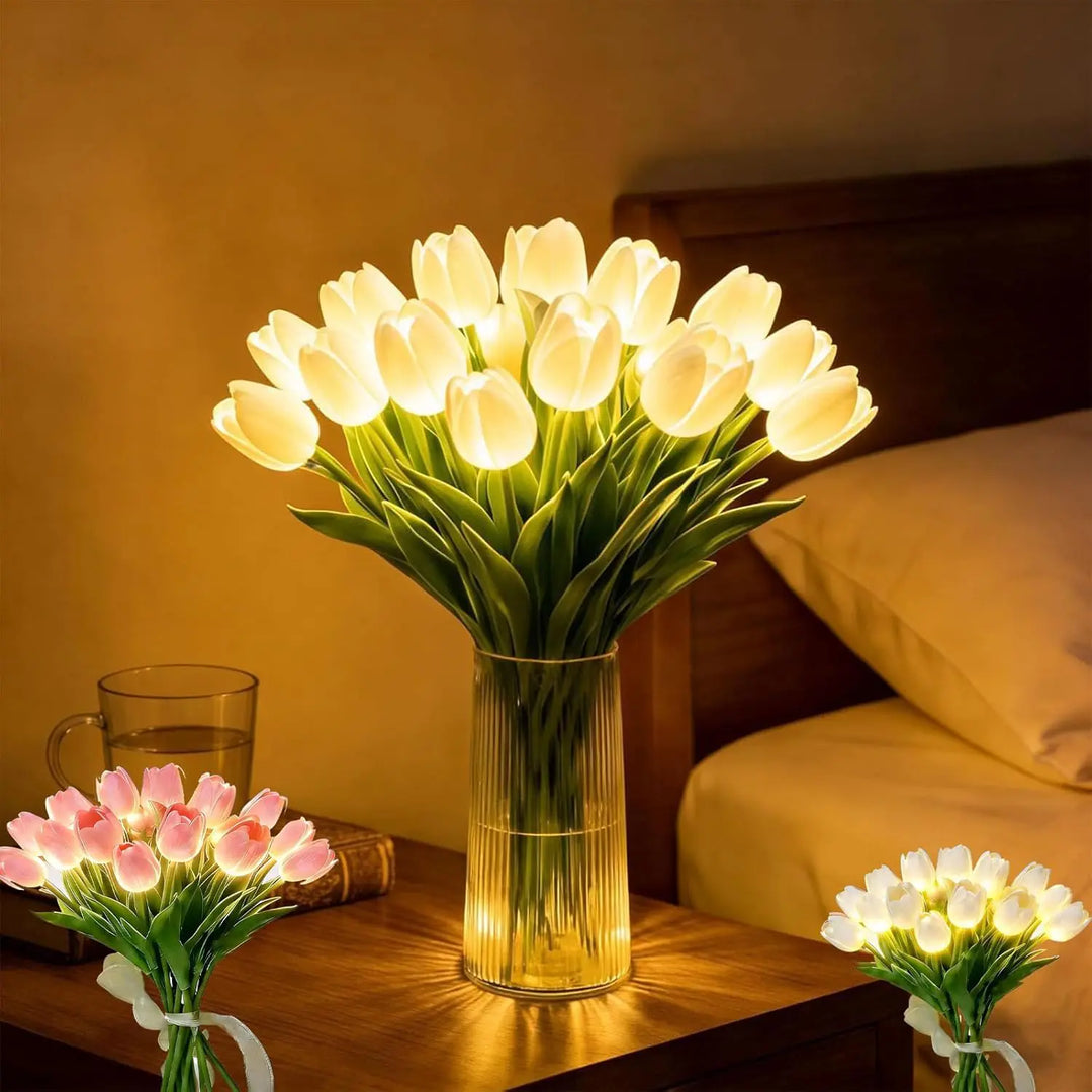 Petaluxe - Elegante Lámpara LED Con Forma De Jarrón Para Una Decoración Acogedora Del Hogar