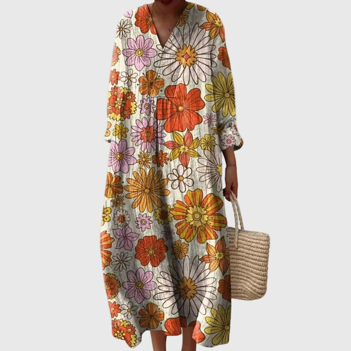 Elyana - Vestido Midi Oversize Con Cuello en V