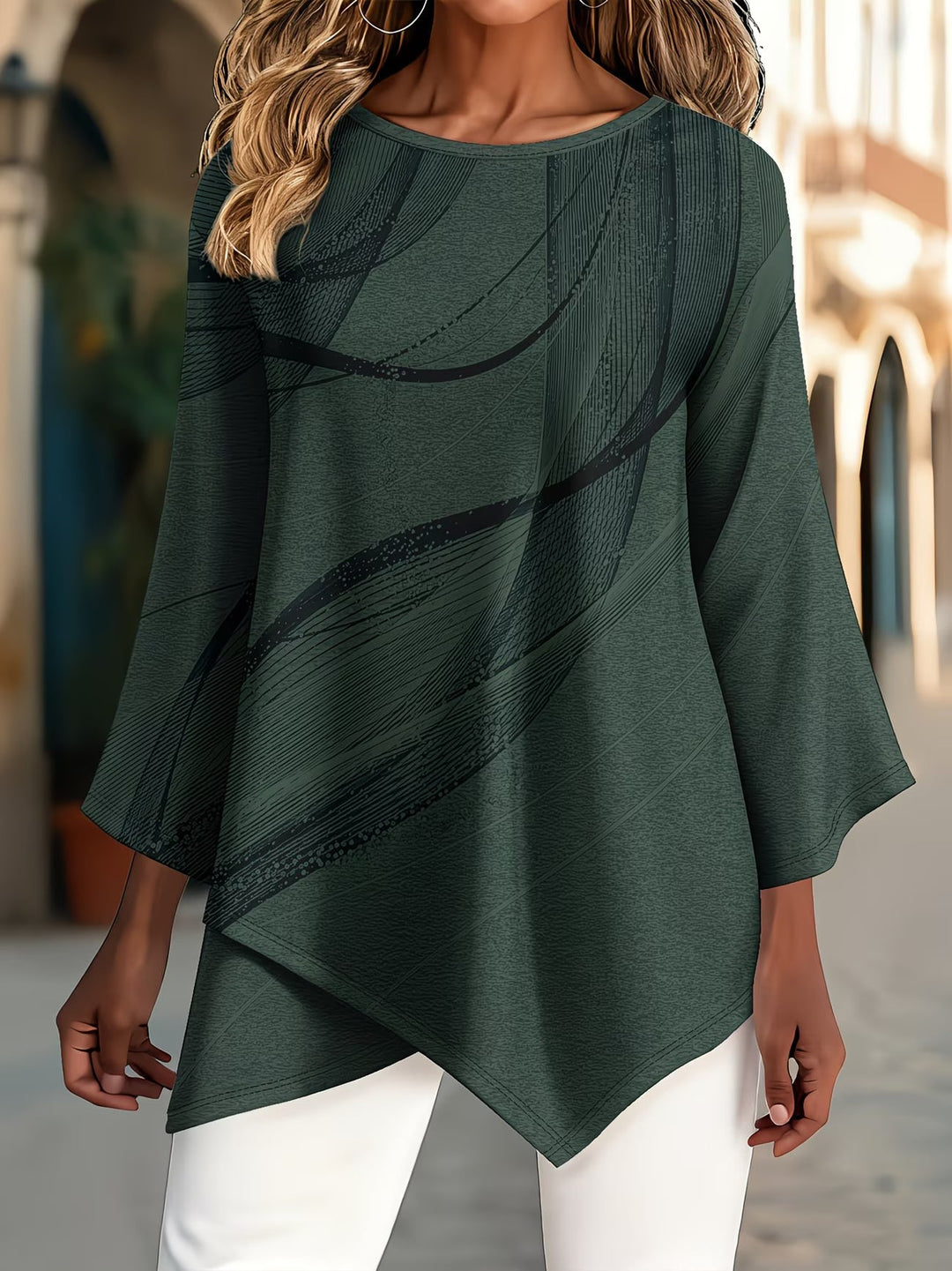 Galya - Camiseta Oversize Con Cuello Redondo
