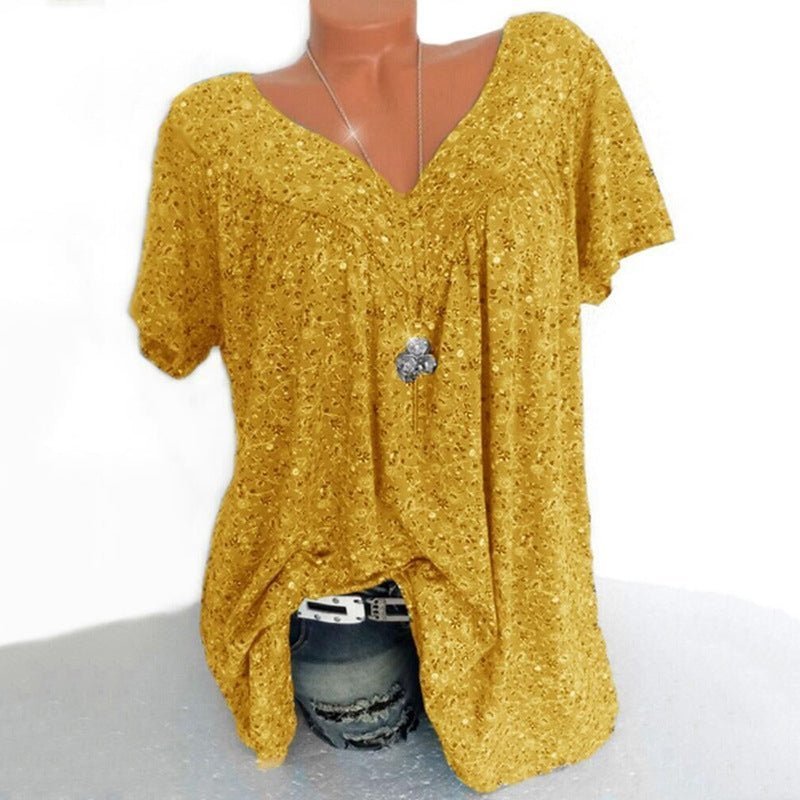 Sarita - Blusa De Manga Corta Con Estampado Floral