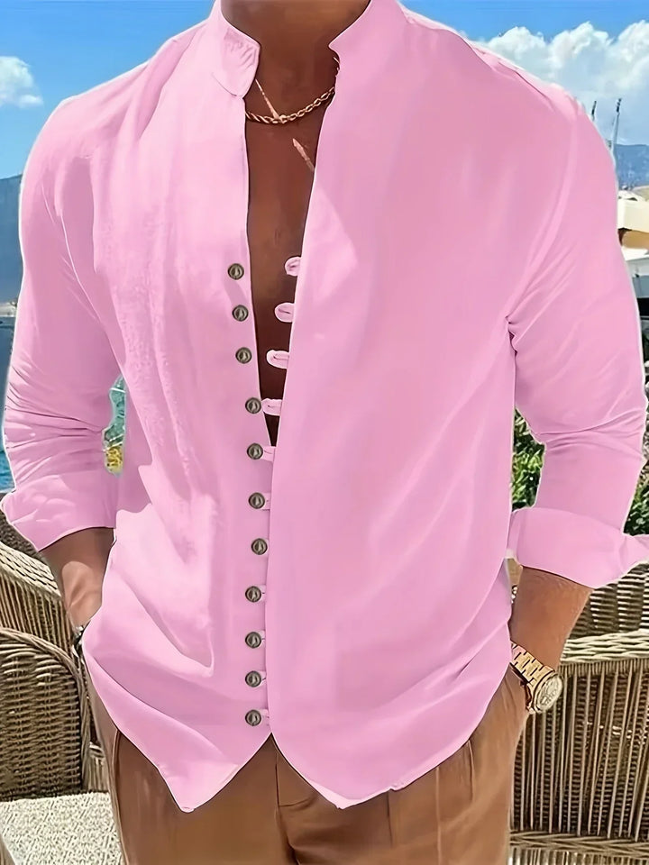 Shayne - Camisa Ligera De Algodón Y Lino Con Mangas Largas