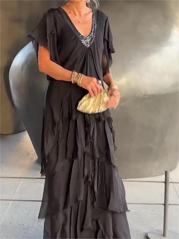 Carlijn - Elegante Maxivestido Con Cuello en V
