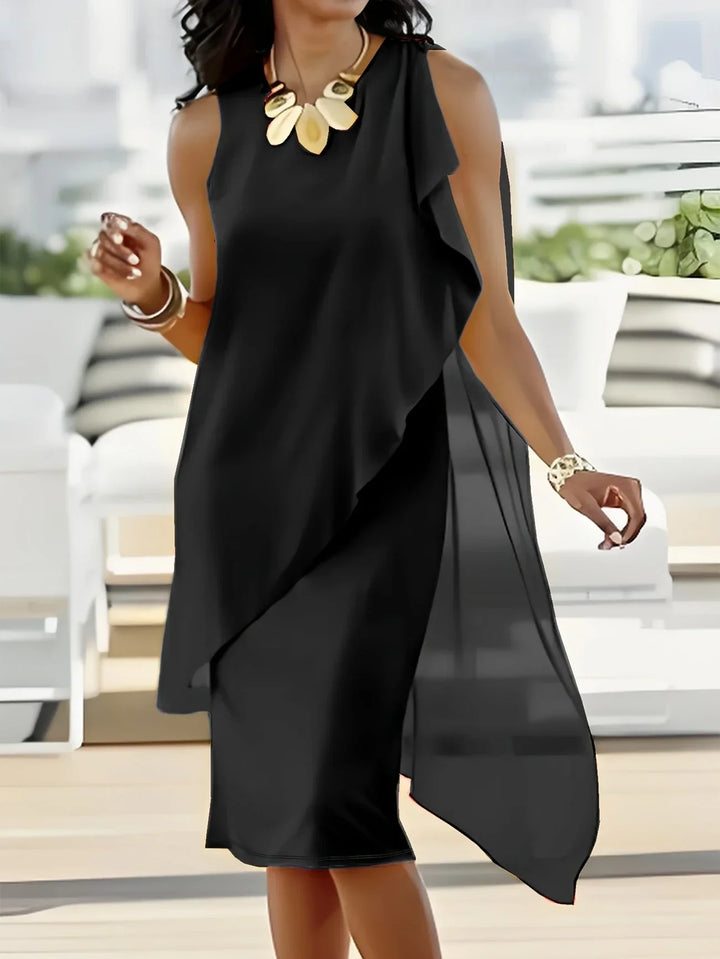 Maren - Elegante Vestido Midi Con Mangas Sin Mangas