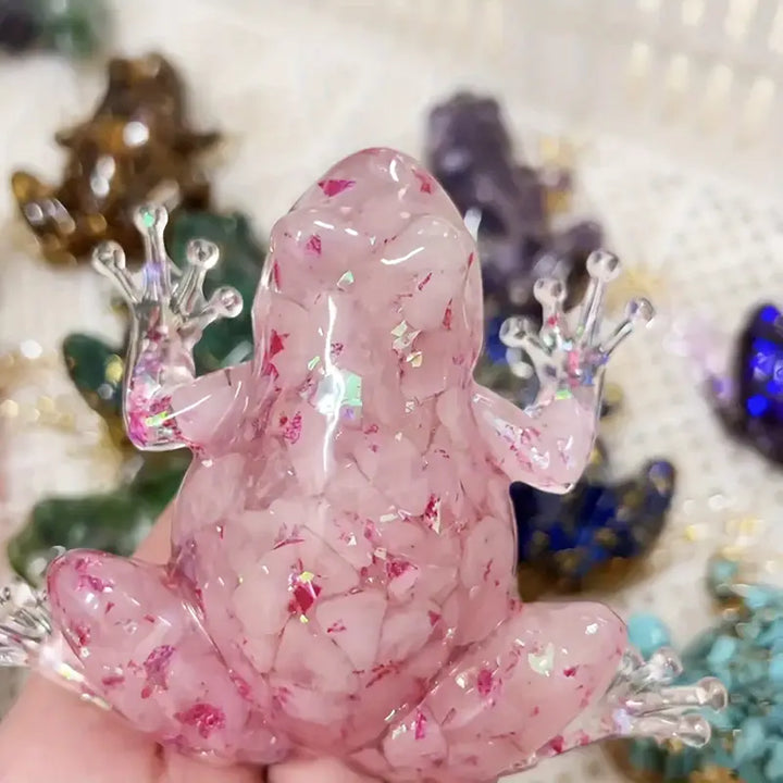 Frostone - Escultura de Rana de Cristal Para Decoración Del Hogar