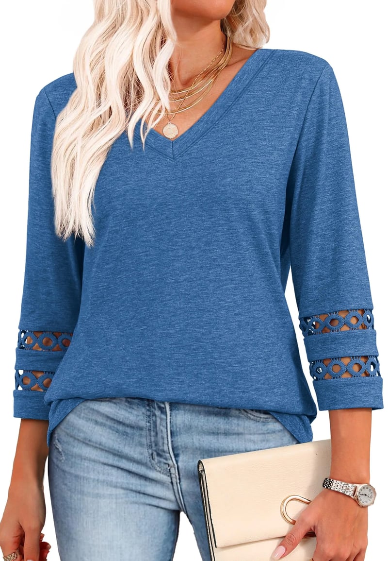 Ruthie - Camisas De Manga Larga Con Cuello En V