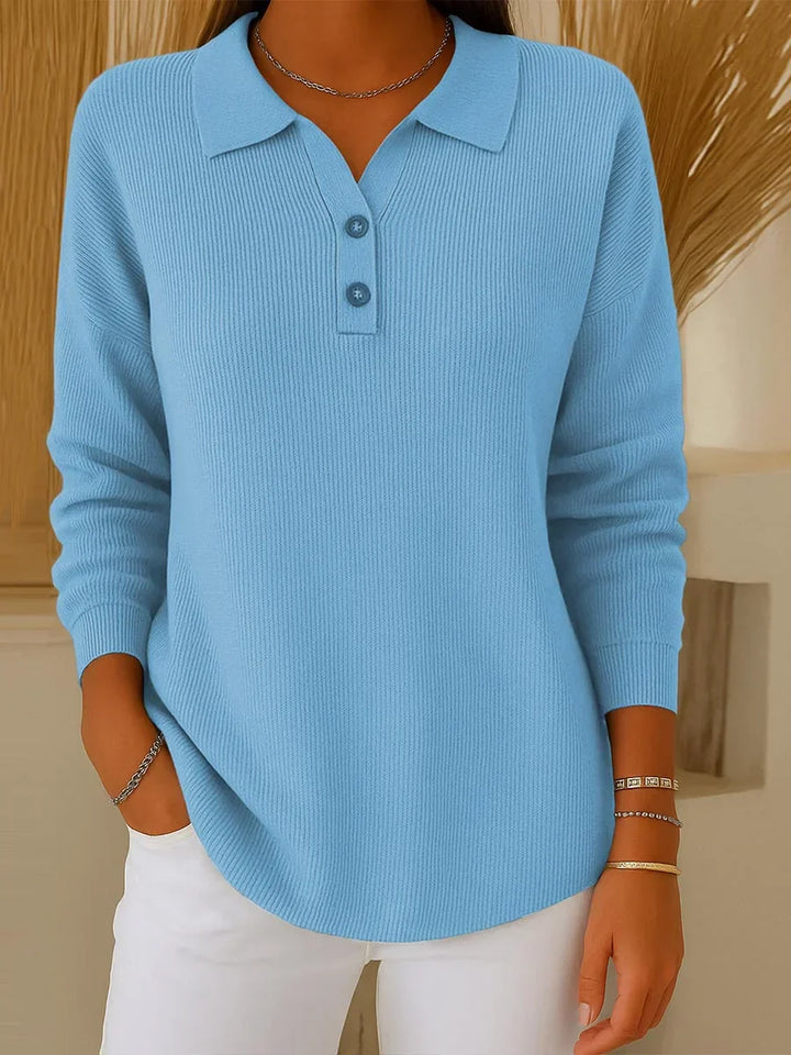 Aranka - Top De Manga Larga Con Cuello Con Solapa