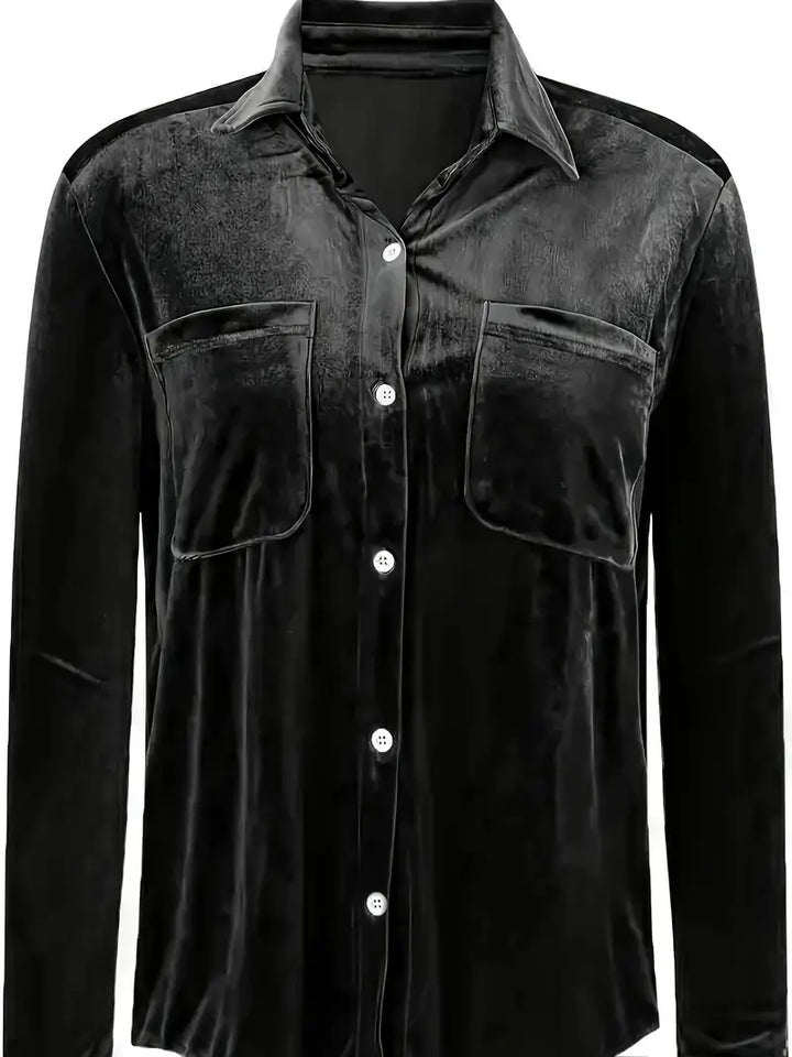 Geanie - Camisa De Manga Larga Con Bolsillos Delanteros