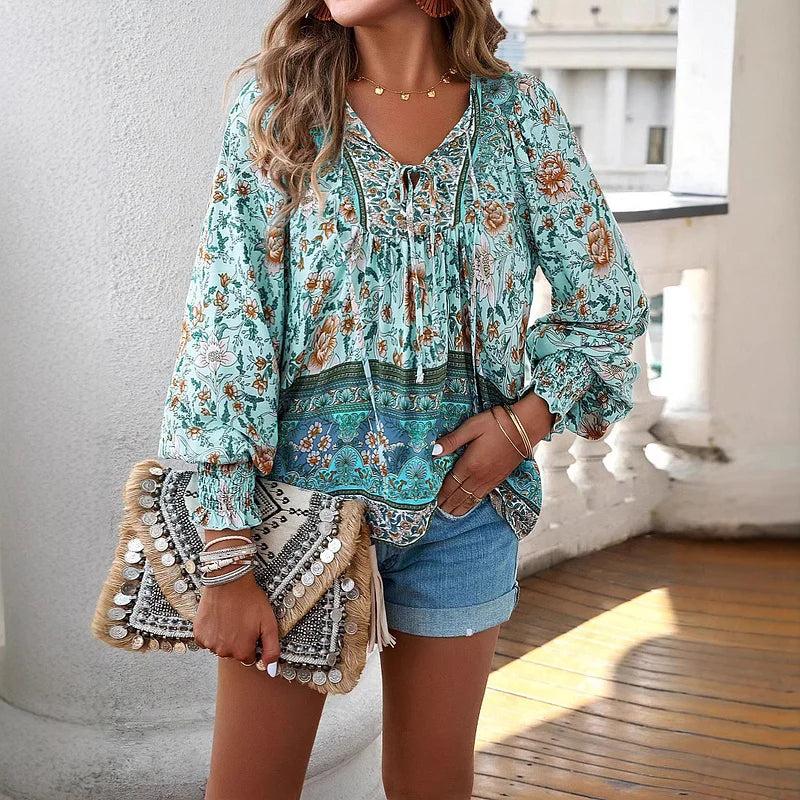 Sallie - Top Festivo Con Estampado