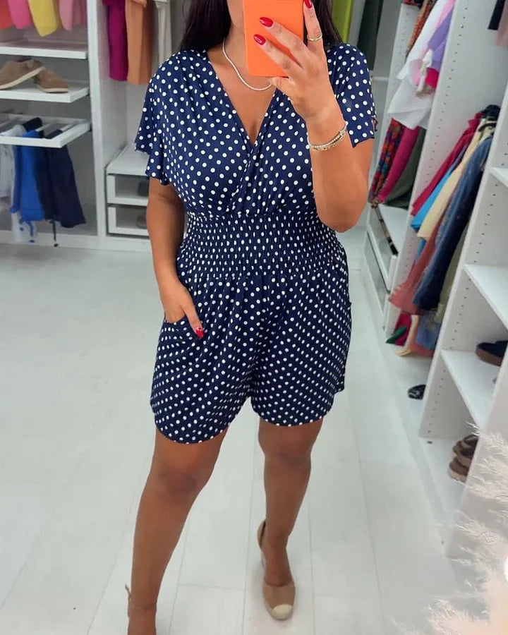 Peyton - Mono Informal De Manga Corta Con Estampado De Lunares