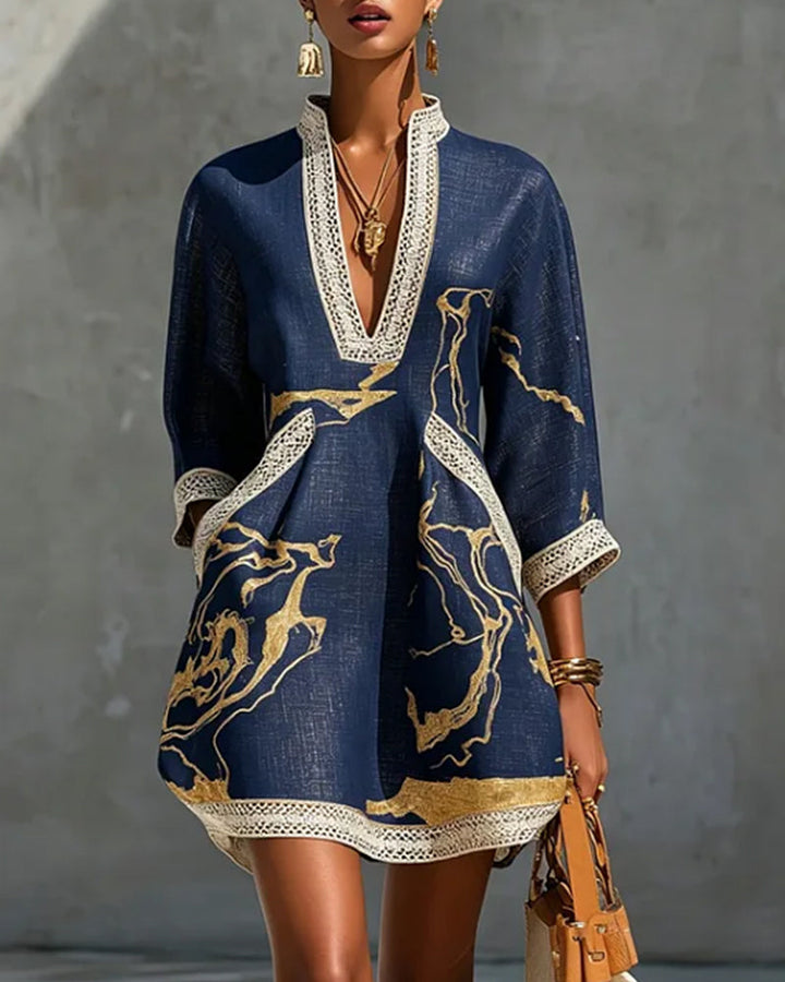 Soeun - Vestido De Cuello Alto Con Mangas Semitransparentes