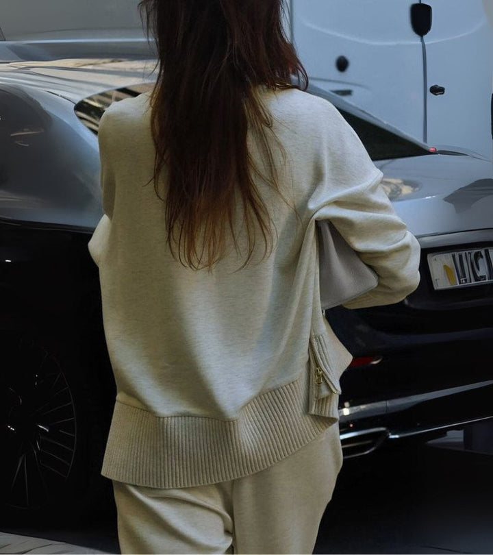 Blandine - Conjunto De Dos Piezas De Punto Jersey De Cello Alto y Pantalones Anchos