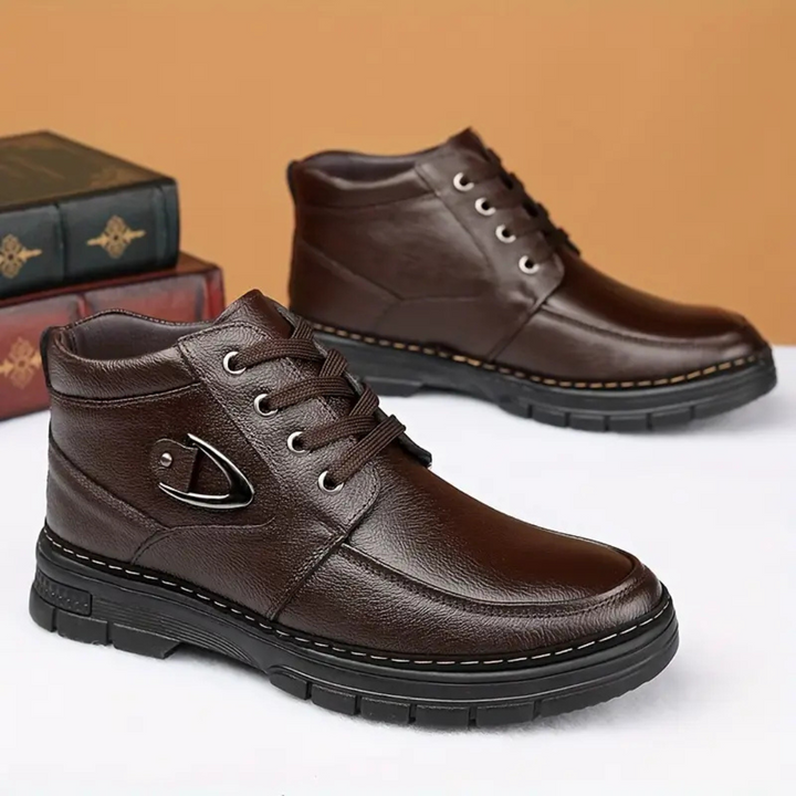 Amarjit - Botas De Cuero Con Forro Polar