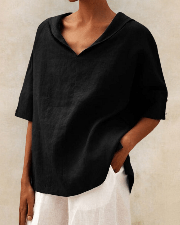 Marsica - Blusa De Lino Vaporosa Con Corte Holgado