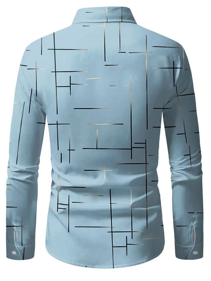 Nerio - Camisa De Manga Larga Con Estampado Geométrico