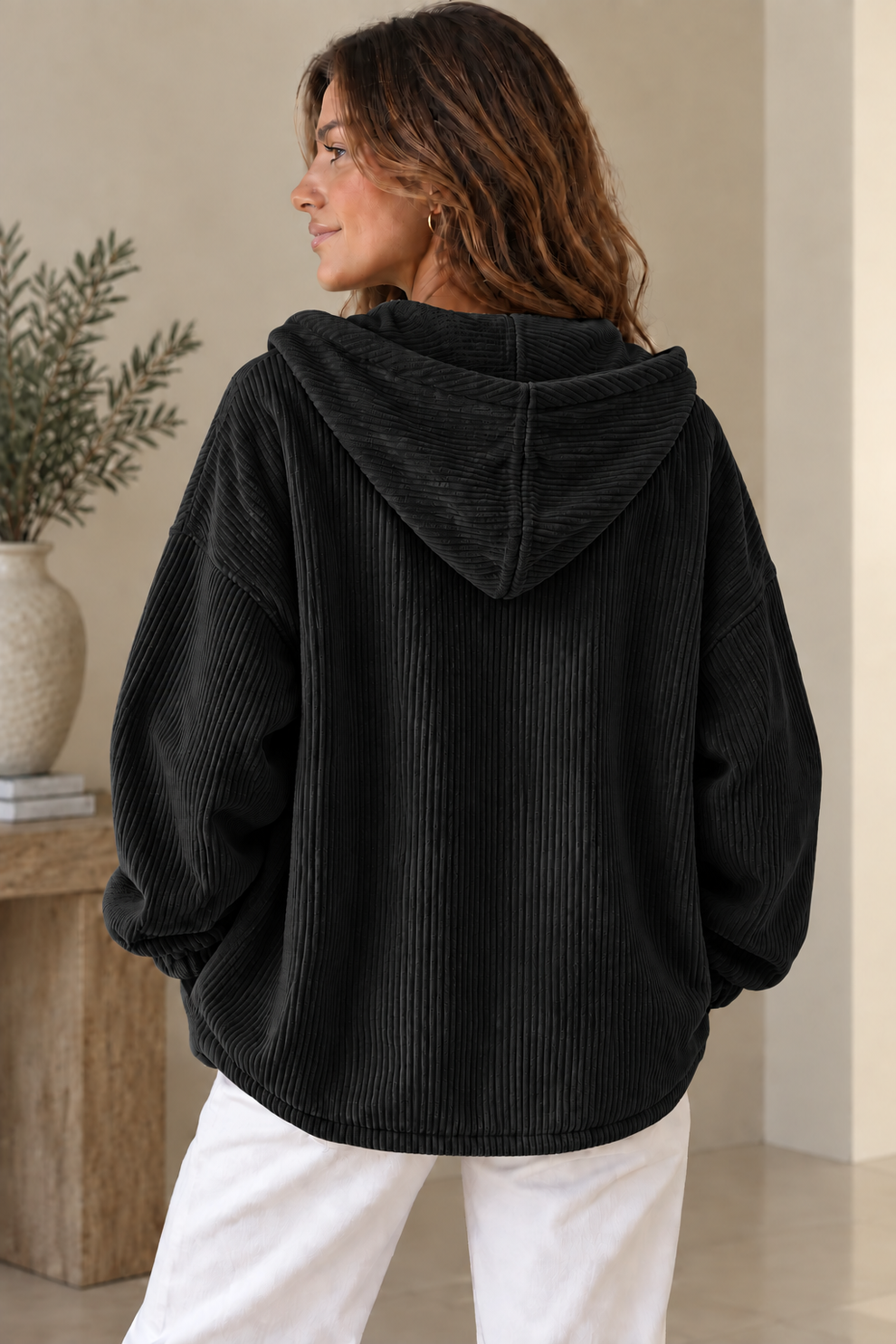 Nalina - Chaqueta Con Capucha De Pana De Corte Holgado