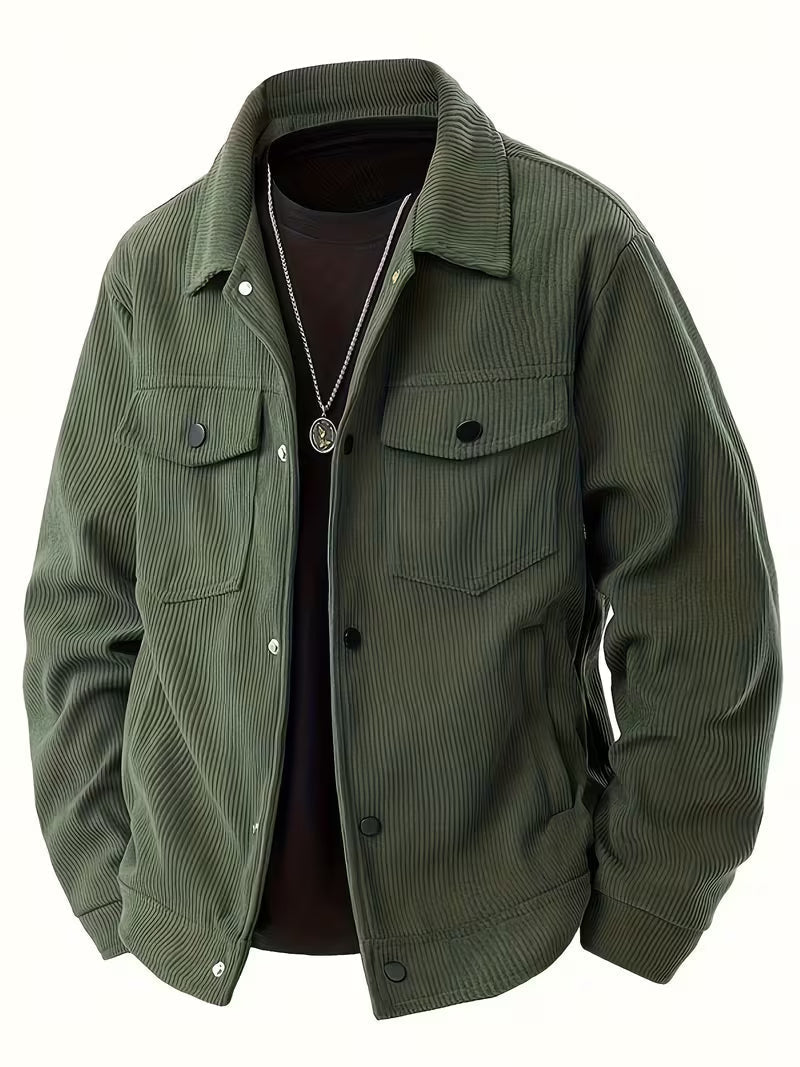 Matthaus - Chaqueta de Pana Con Cuello y Bolsillos Con Solapa