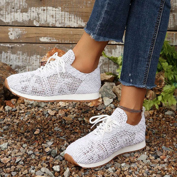 Susannah - Zapatillas Deportivas de Punto Transpirables Con Cordones