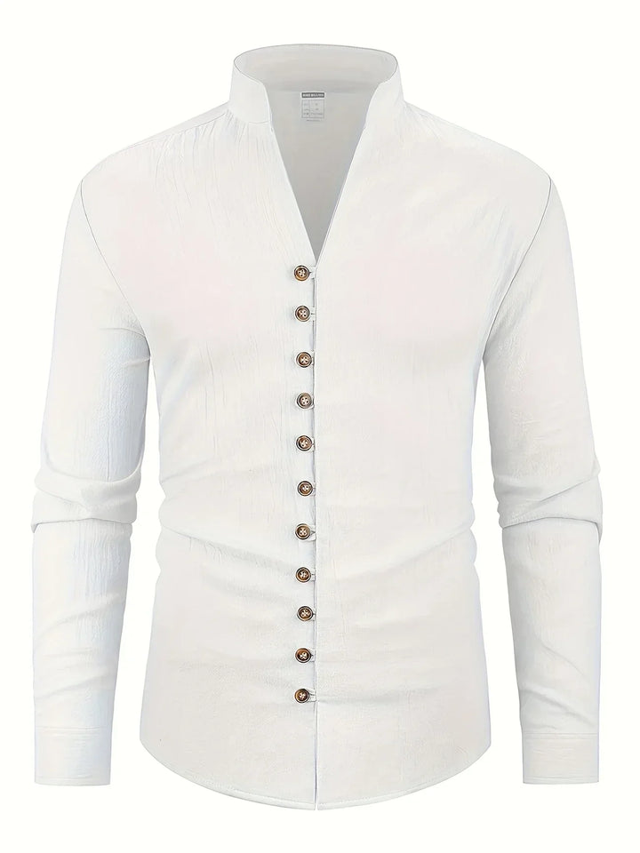Shayne - Camisa Ligera De Algodón Y Lino Con Mangas Largas
