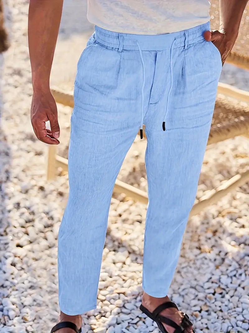Nichols - Pantalón Holgado De Lino Con Cordón Ajustable